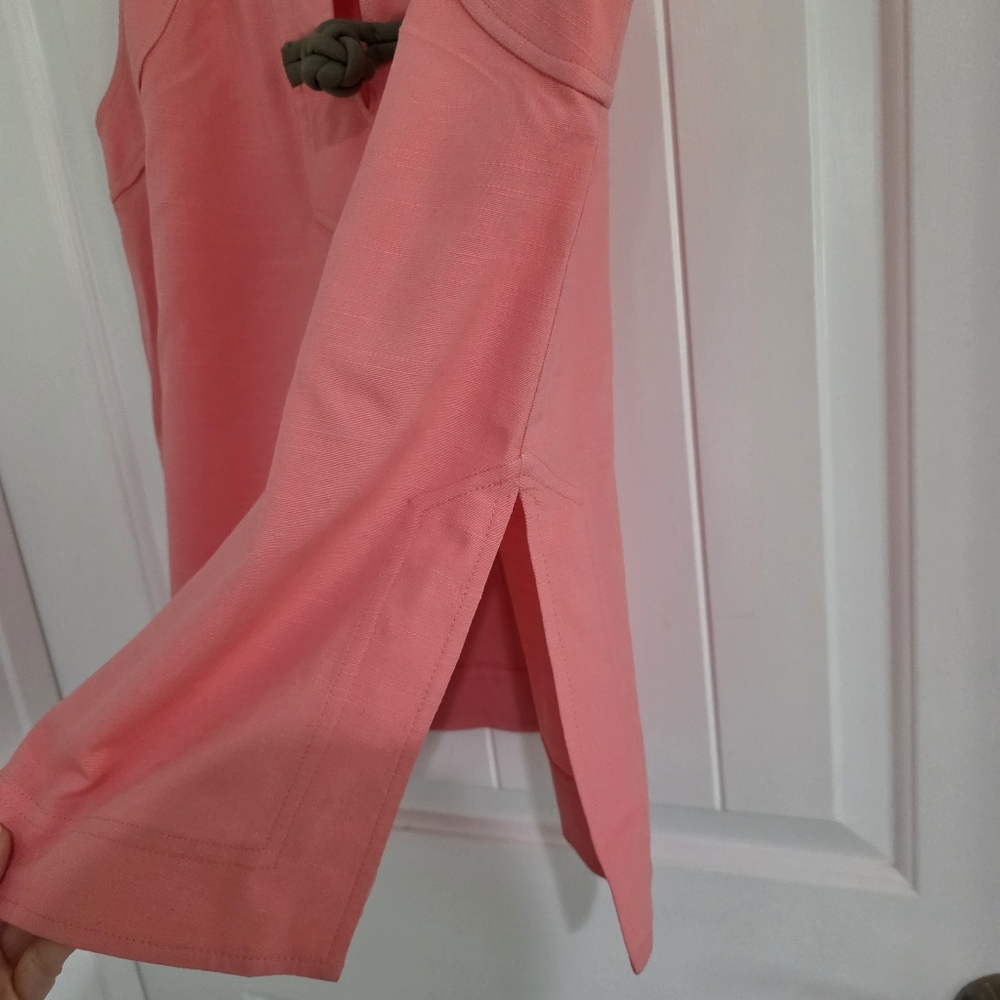 NWOT Trina Turk Sample‎ Sleeveless Linen Pink Tunic Top Medium - Picture 3 of 8